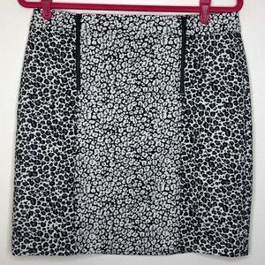 Ann Taylor Contrasting Color Leopard Print Pencil Skirt Size 10